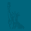 blue statue of liberty background