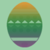 Easter egg on green background