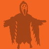 Orange howling ghost background