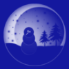 Snowman in globe background