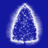 Blue glowing Christmas tree background