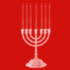 Red candleabra background