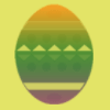 Easter egg on yellow blackground