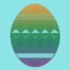 Easter egg on blue background