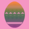 Easter egg on pink background