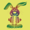 Easter bunny on yellow background
