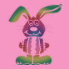 Easter bunny on pink background