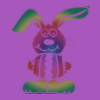 Easter bunny on purple background