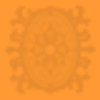 Orange fringed oval background