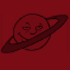 Red smiling moon background